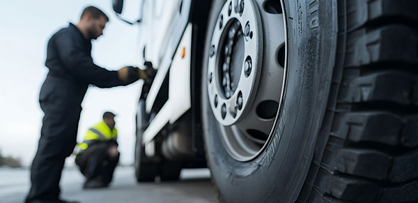 Truck driver working the fleet claims management process