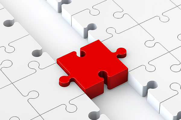 Jigsaw piece fitting together highlighting integrations available on fleet management software