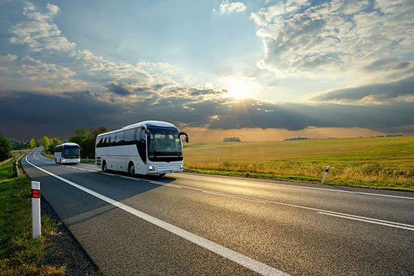 Image of a bus and coach with a telmatics and vehicle cctv solution from Simplicity