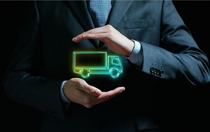 Image of a person and a truck highlighting Fleet Risk Exposure